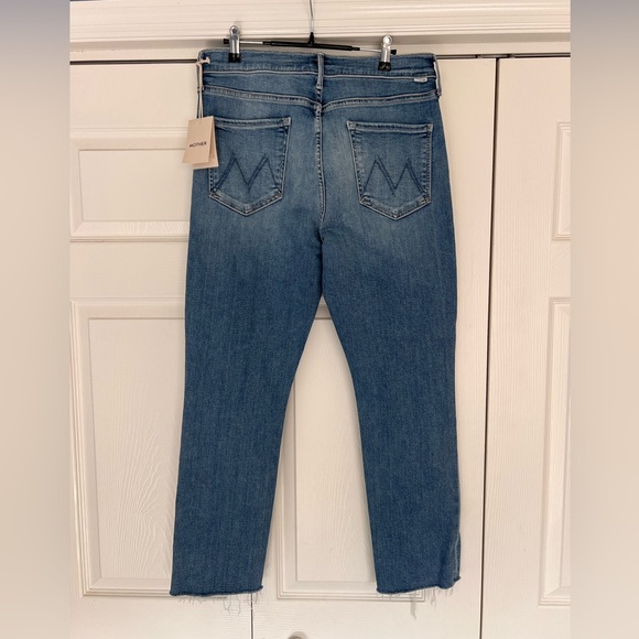 NWT Mother Jeans Size 34 Mid Rise Dazzler Ankle Fray Riding The Cliffside - Picture 5 of 5